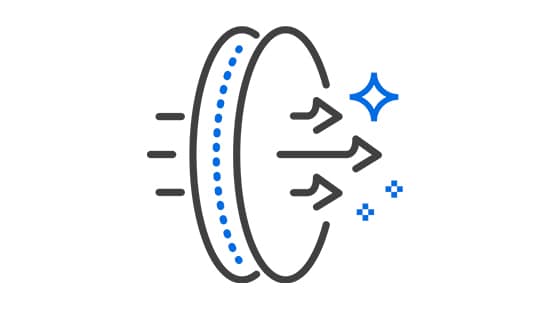 Membrane with flow icon